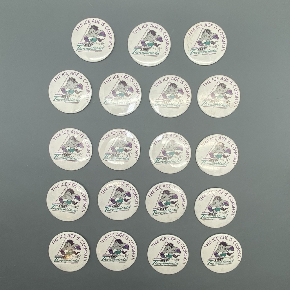 Vintage Lot Of 19 Kentucky Thoroughblades Hockey Pins The Ice Age Is Coming